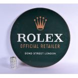 A LARGE ROLEX BOND STREET RETAILERS SHOP DISPLAY SIGN. 60 cm diameter.