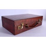 A LOVELY J C VICKERY CROCODILE SKIN CASE. 36 cm x 20 cm.