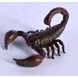 A JAPANESE BRONZE SCORPION. 3.2cm x 5.5cm x 4.5cm, weight 40.3g