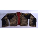 A VINTAGE TURKISH OTTOMAN MIDDLE EASTERN BALKAN JACKET. 35 cm x 120 cm.