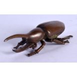 A JAPANESE BRONZE STAG BEETLE. 1.7cm x 8.2cm x 3.5cm, weight 81.9g