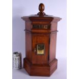 A CHARMING NOVELTY CARVED WOOD POST BOX with brass plaques. 45 cm x 12 cm.