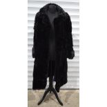 A ladies black Sable fur coat. Length 110cm, approx. size 10/12.