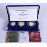 A 2003 SILVER PROOF PIEDFORT 3 COIN COLLECTION. This collection contains an example of each of the