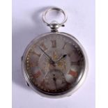 A VICTORIAN SILVER FACED POCKET WATCH. Hallmarked Chester 1892, Dial 5.1cm, weight 117.5g