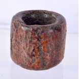 A CARVED HORN ARCHERS RING. 3.8cm x 3.2cm, weight 31.3g