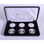 100th ANNIVERSARY OF THE HOUSE OF WINDSOR SOLID SILVER PROOF SIX, £5 COIN COLLECTION EACH STRUCK IN