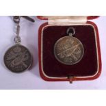TWO WORLD WAR 1 BRITISH LOCAL TRIBUTE MEDALS PRESENTED TO PTE S BATES BY WILNECOTE. 2.8cm diameter,