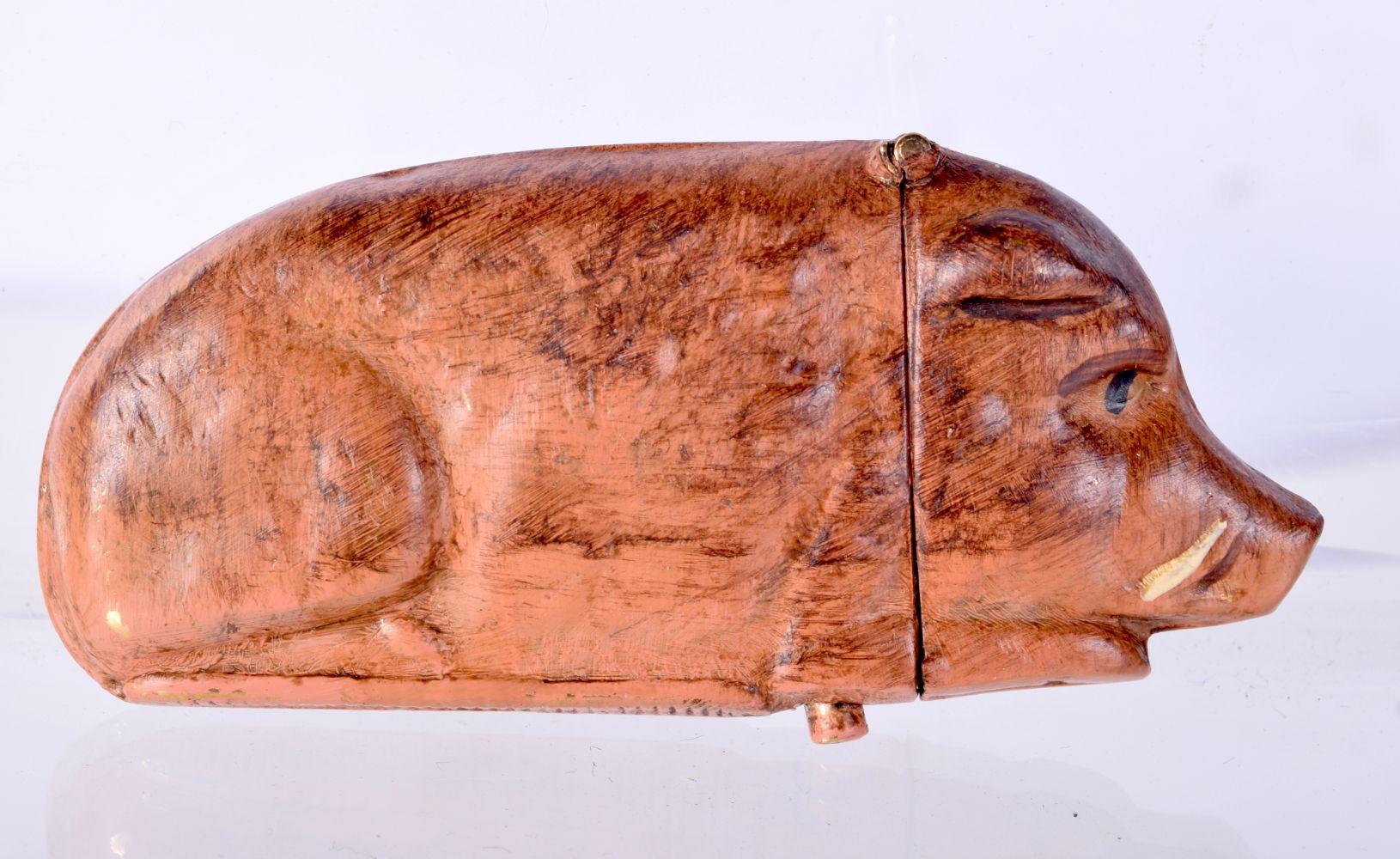 A NOVELTY PIG VESTA CASE. 3.4cm x 7.2cm, weight 23.7g - Bild 2 aus 4
