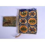 TWO VINTAGE BEADWORK POUCHES. Largest 18cm x 12cm, total weight 115g (2)