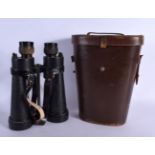 A PAIR OF MILITARY BARR & STROUD BINOCULARS with sights. 32 cm x 12 cm.