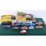 A collection of Dinky and Corgi models including Batmobile, Chitty Chitty Bang Bang, James Bond Asto