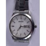 MENS SEIKO DAY DATE WATCH . Dial 4cm (incl crown), weight 94.9g
