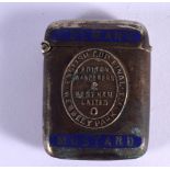 ANTIQUE COLMAN~S MUSTARD ADVERTISING VESTA CASE CELEBRATING THE ENGLISH CUP FINAL OF 1823. Inscribe