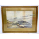 Thomas Walsley Price 1855-1933) Framed watercolour of a lake side 36 x 53 cm