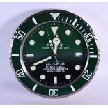 A ROLEX SHOP DISPLAY ADVERTISING WALL CLOCK. 33 cm diameter.