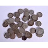 A QUANTITY OF SILVER PRE 1920 COINS. Weight 230.6g (qty)