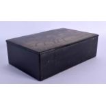 AN ANTIQUE RUSSIAN BLACK LACQUER BOX. 17 cm x 12 cm.