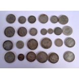 A QUANTITY OF PRE 1920 SILVER COINS. Total weight 222.5g (25)