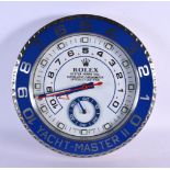 A ROLEX SHOP DISPLAY ADVERTISING WALL CLOCK. 33 cm diameter.