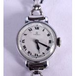 VINTAGE LADIES CHROME OMEGA WATCH. Dial 2.3cm incl crown, weight 14.7g