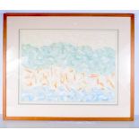 Sharon Gee framed acrylic on canvas entitled " Riveria " 45 x 59 cm .