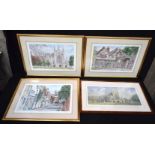 A collection of framed prints depicting scenes of Winchester by Glyn Martin and terry Free mantle. 3