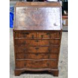 AN ANTIQUE MAHOGANY BUREAU with fall front and fitted interior. 99 cm x 61 cm x 49 cm.