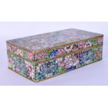 AN EARLY 20TH CENTURY CHINESE CLOISONNE ENAMEL RECTANGULAR CASKET Late Qing/Republic, decorated with