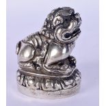 A RARE 19TH CENTURY CHINESE TIBETAN BUDDHISTIC LION SEAL probably silver. 5 cm x 4 cm.