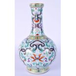 A FINE AND EXTREMELY RARE CHINESE DOUCAI PORCELAIN BULBOUS VASE Qianlong mark and probably of the pe