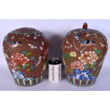 A RARE PAIR OF EARLY 20TH CENTURY CHINESE YIXING POTTERY GINGER JARS AND COVERS Late Qing/Republic.