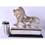 A RARE MGM PRESENTATION SHOWMANSHIP CONTEST LION TROPHY presented to D H Western 1954-55. 30 cm x 25