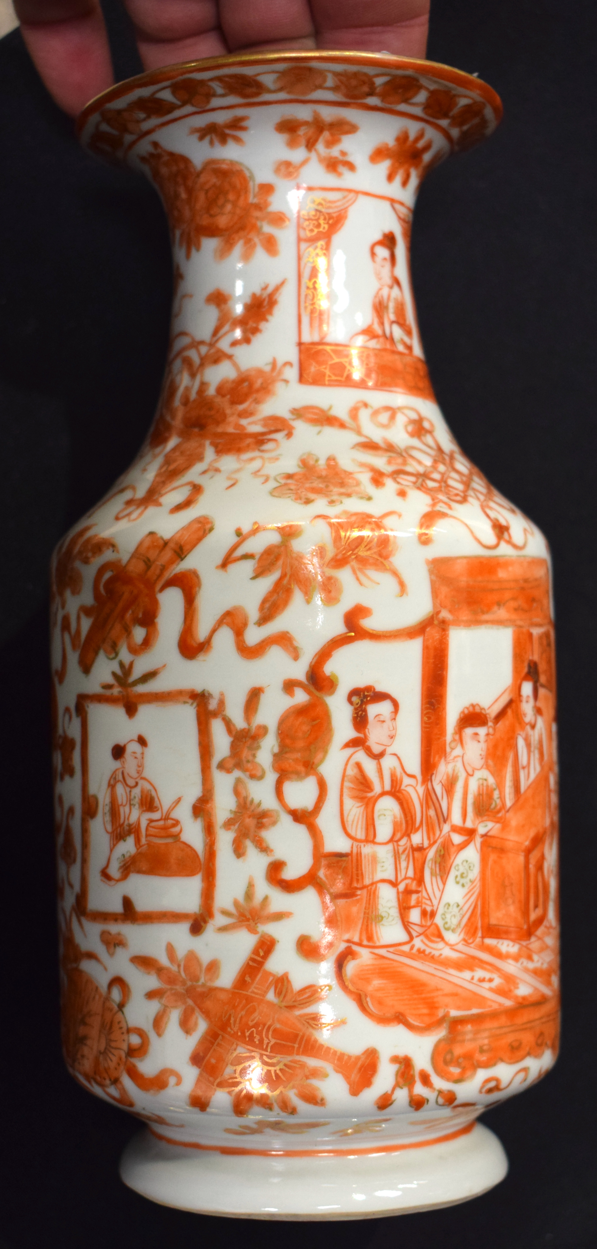 A PAIR OF 19TH CENTURY CHINESE ROUGE DE FER PORCELAIN VASES Qing. 27 cm high overall. - Bild 15 aus 19