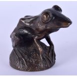 Nigel Owen (20th Century) Bronze, Frog. 7 cm x 7 cm.