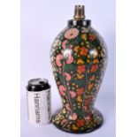 AN EARLY 20TH CENTURY INDIAN PERSIAN KASHMIR LACQUERED VASE converted to a lamp. 32 cm high.