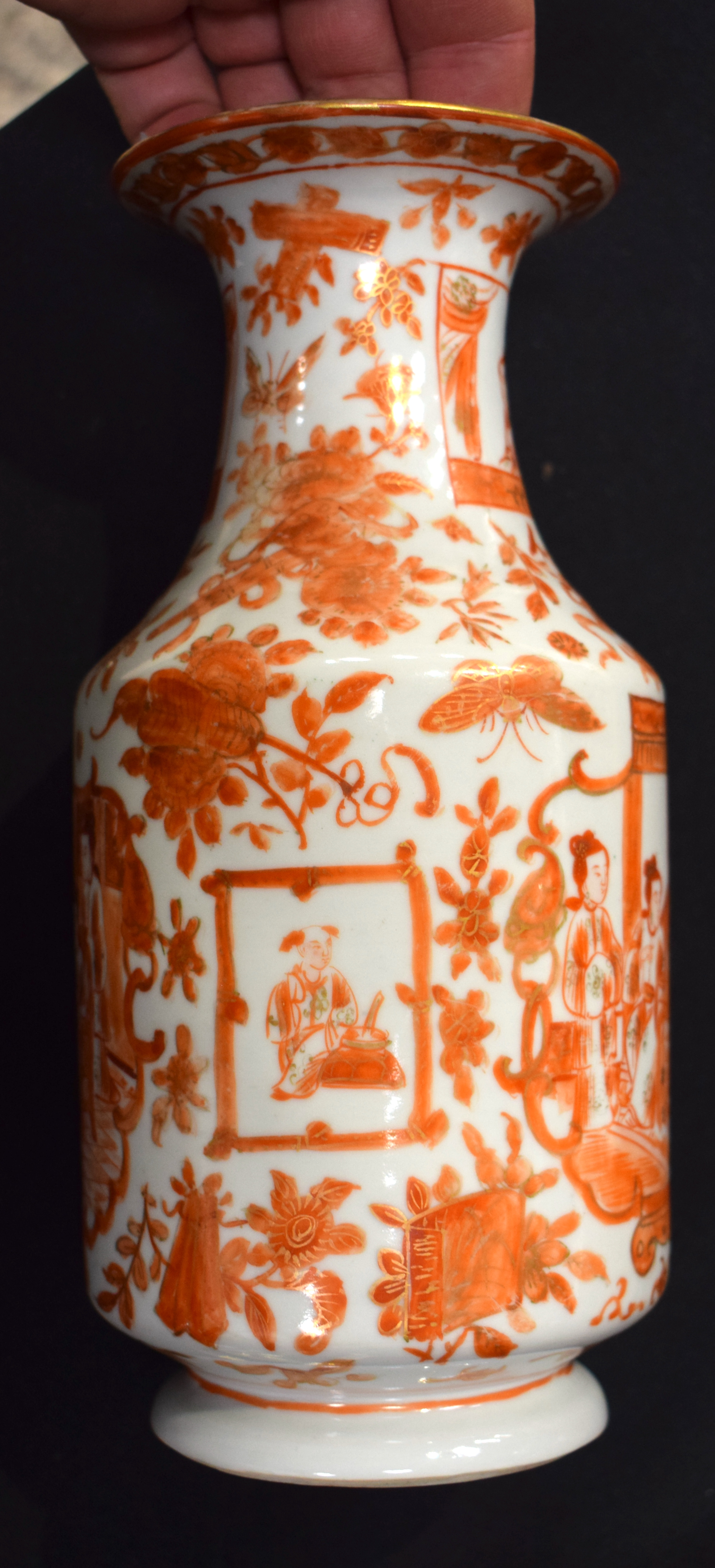 A PAIR OF 19TH CENTURY CHINESE ROUGE DE FER PORCELAIN VASES Qing. 27 cm high overall. - Bild 13 aus 19