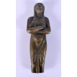 A RARE 19TH CENTURY FRENCH EGYPTIAN REVIVAL BRONZE PHAROAH AMULET modelled with arms crossed. 10 cm