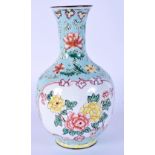 A 19TH CENTURY CHINESE CANTON ENAMEL VASE Qing, painted with foliage. 17 cm x 7 cm.