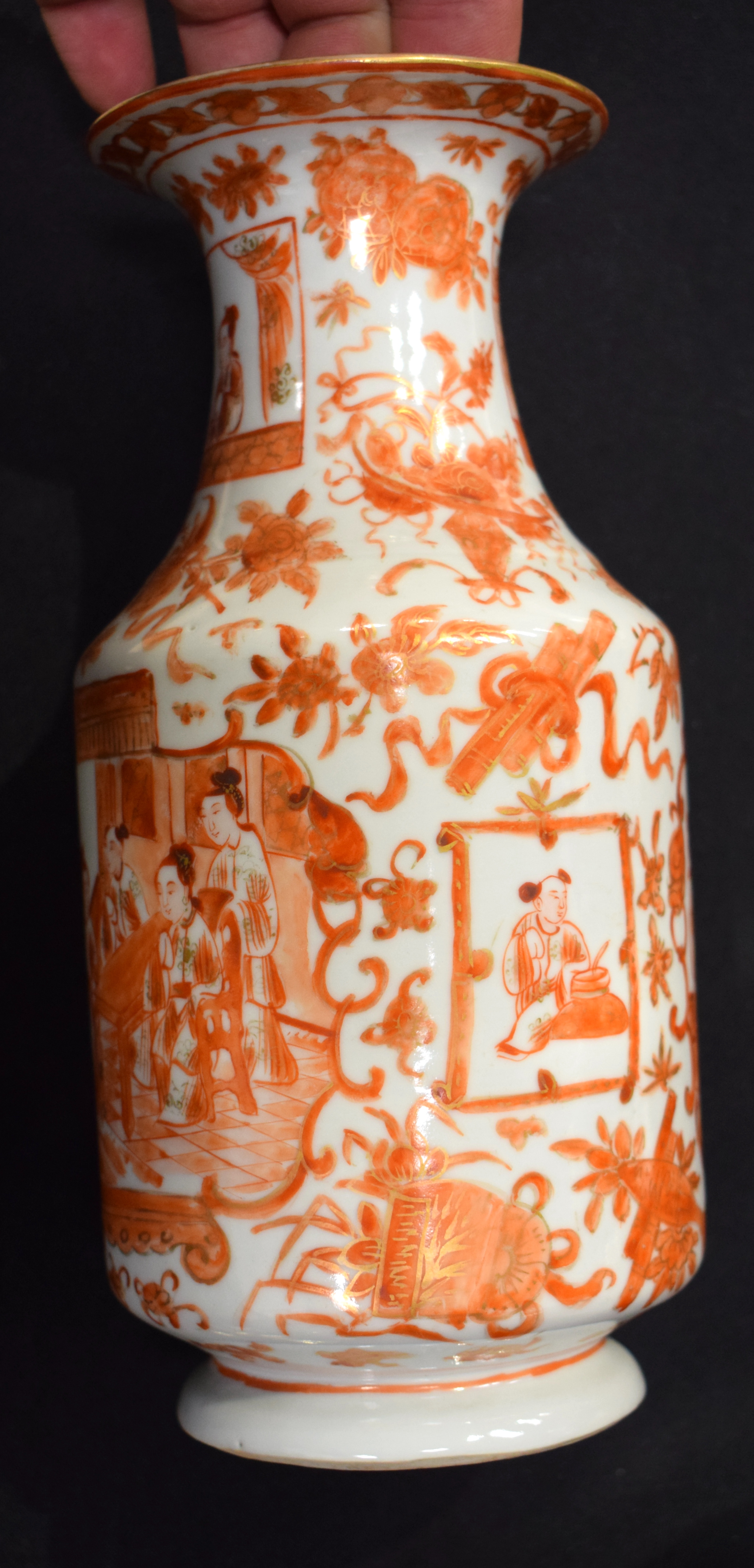 A PAIR OF 19TH CENTURY CHINESE ROUGE DE FER PORCELAIN VASES Qing. 27 cm high overall. - Bild 16 aus 19