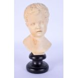 A FINE 18TH CENTURY RENAISSANCE STYLE CARVED IVORY BUST OF A MALE exceptionally carved as a male wit