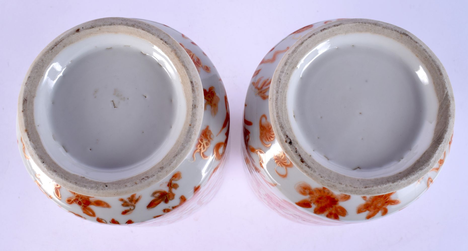A PAIR OF 19TH CENTURY CHINESE ROUGE DE FER PORCELAIN VASES Qing. 27 cm high overall. - Bild 5 aus 19