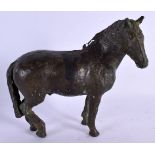 A EUROPEAN BRONZE STUDY OF HORSE 20th Century. 16 cm x 16 cm.