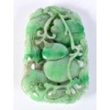 A Chinese carved Jade boulder in the form of a fruiting pod 10 x 6 cm.