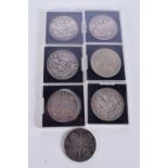 SEVEN CROWNS, DATED 1937, 1935, 1897,1891,1889 (2) and 1887. (7)