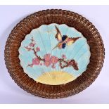 A VICTORIAN MAJOLICA POTTERY DISH formed in the Aesthetic Movement taste. 30 cm x 15 cm.