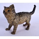 A 19TH CENTURY AUSTRIAN COLD PAINTED CAT INKWELL Attributed to Franz Xavier, stamped Gesschultz. 15