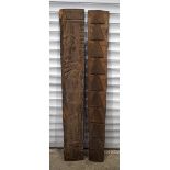 A pair of carved African Tribal granary doors. 165 x 25cm (2).