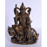 A CHINESE BRONZE FIGURE OF A GUARDIAN 20th Century. 23 cm x 13 cm.