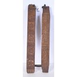 A pair of wooden Korean printing blocks 47 cm (2) .